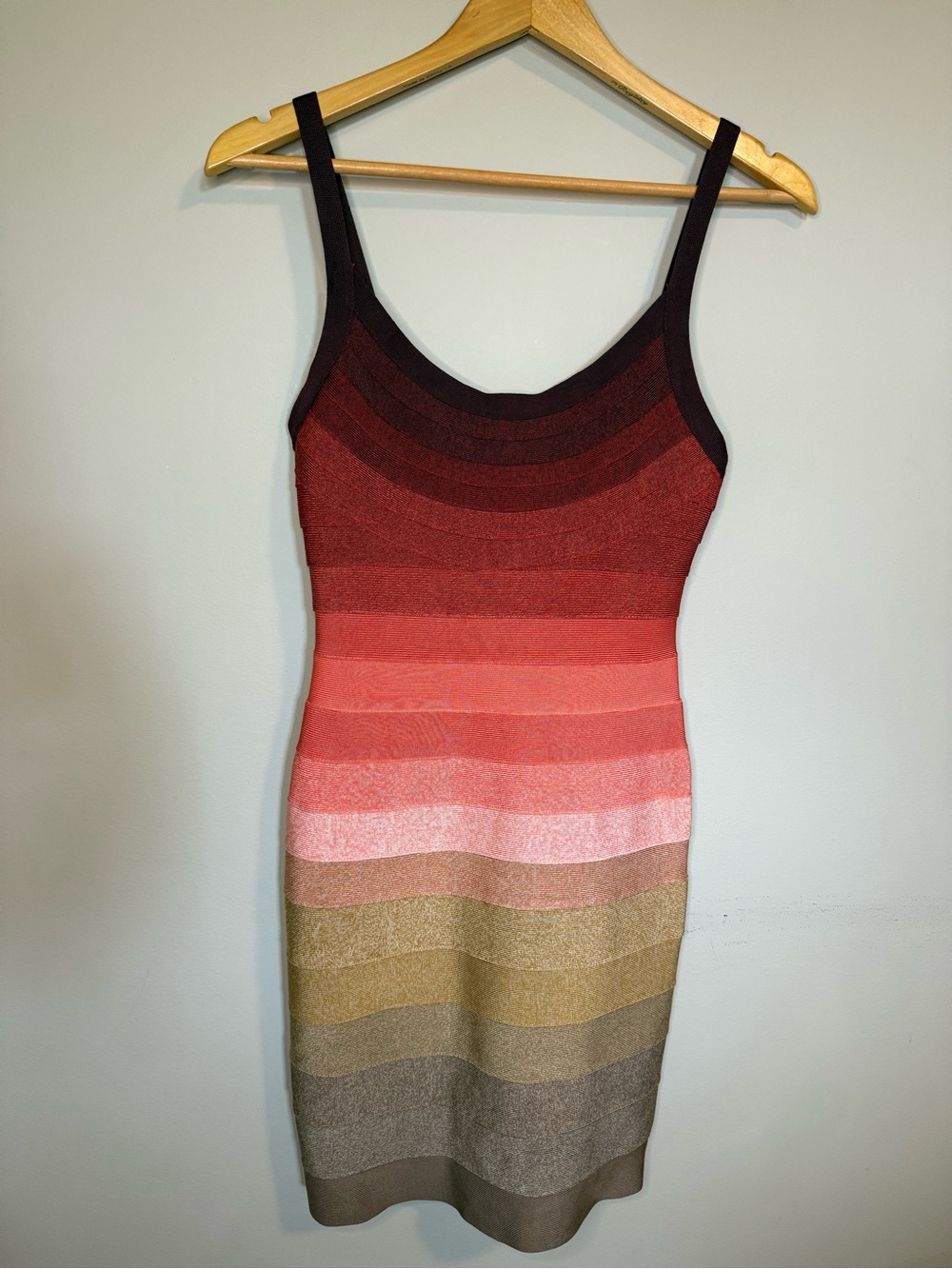 Vintage Herve Leger Babette Ombré Bandage Dress in “Flame” size SMALL